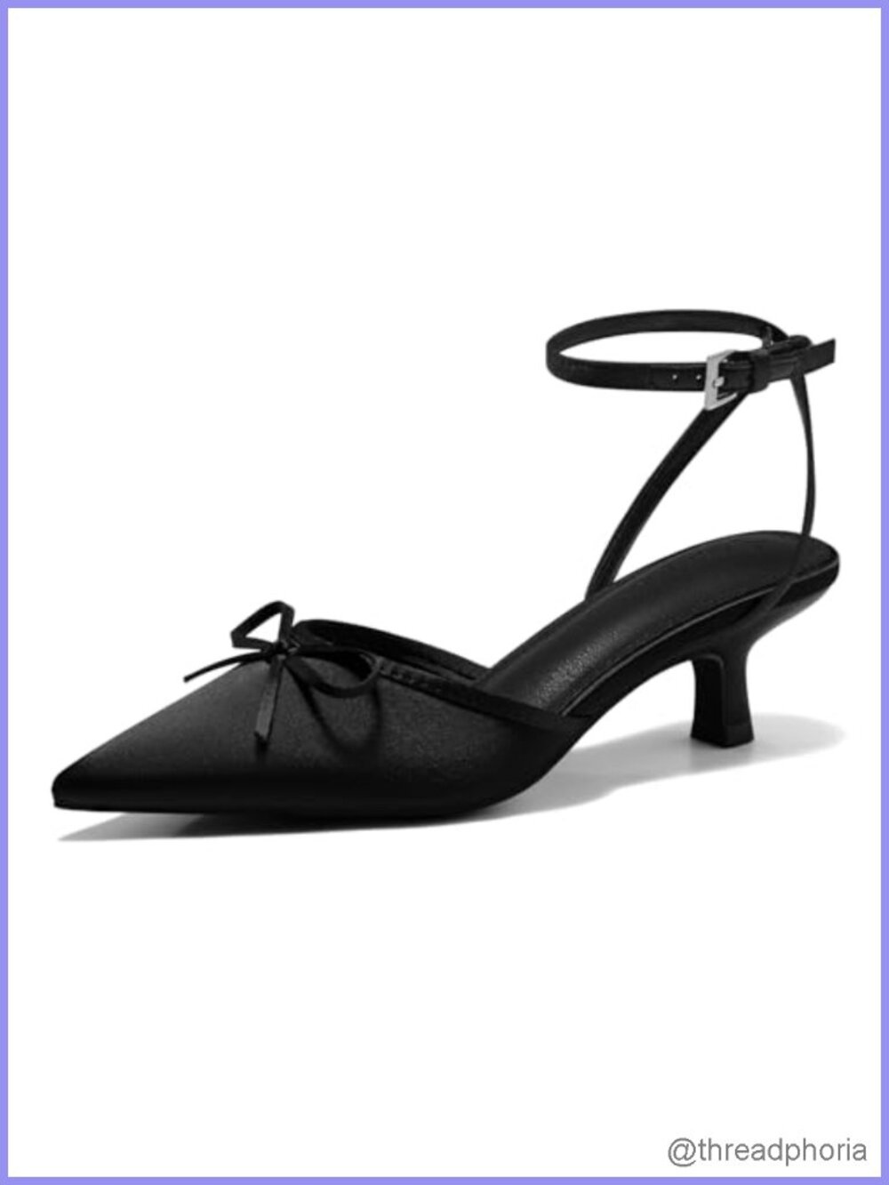 Satin Kitten Heels Bow Pointed Toe Dress Pumps Wedding Party Shoes